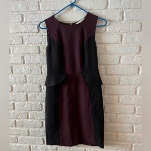 Ann Taylor Loft color block peplum dress size 0